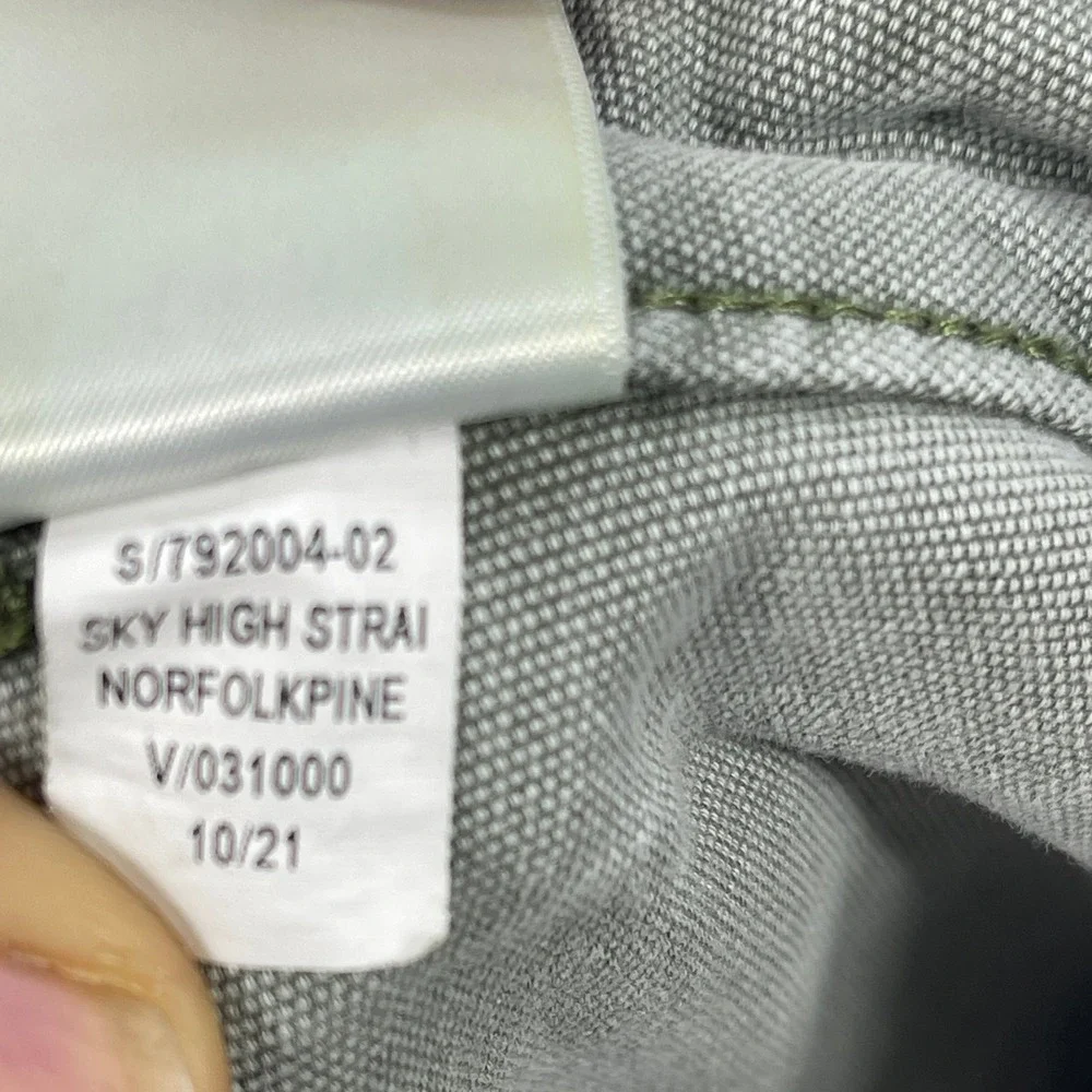 Old Navy Pants Women 14 Green Utility Carpenter High Waisted Cinch Back Canvas - Picture 11 of 16